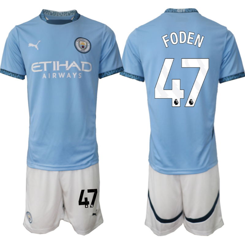 Men 2024-2025 Club Manchester City home blue #47 Soccer Jersey->->Soccer Club Jersey